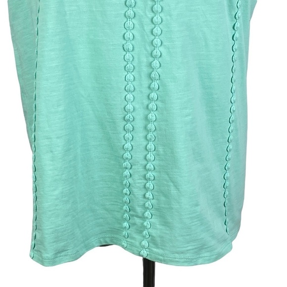1775 Light Green Split V-Neck Short Sleeve Blouse Women's Medium - Picture 4 of 7